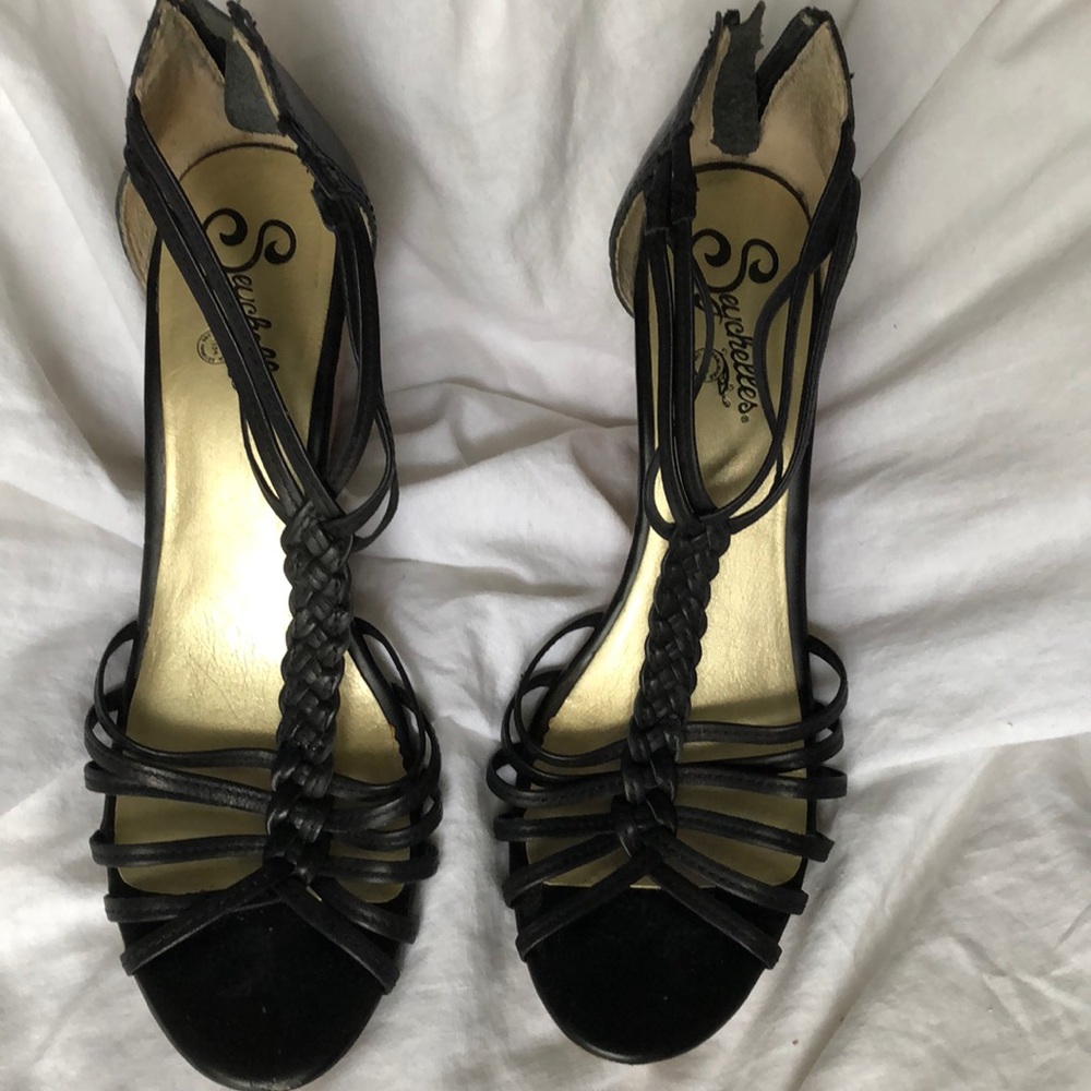 Seychelles strapped wedge heels